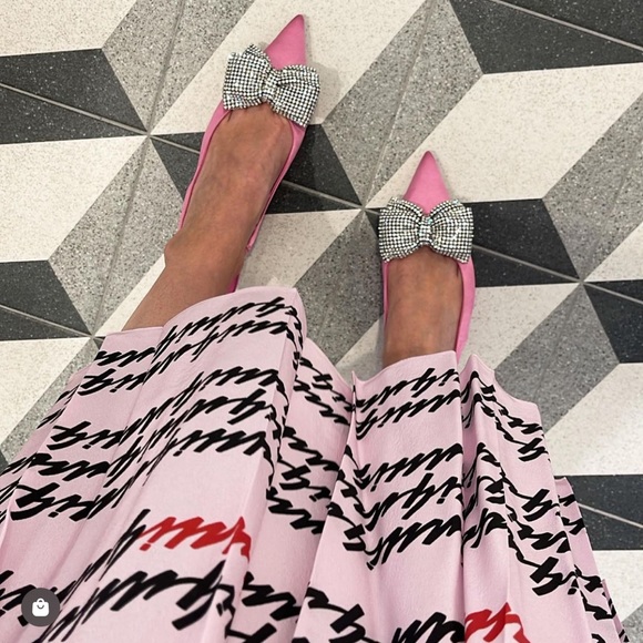 ZARA EMBELLISHED RHINESTONE BOW SLINGBACK SHOES - Picture 4 of 6